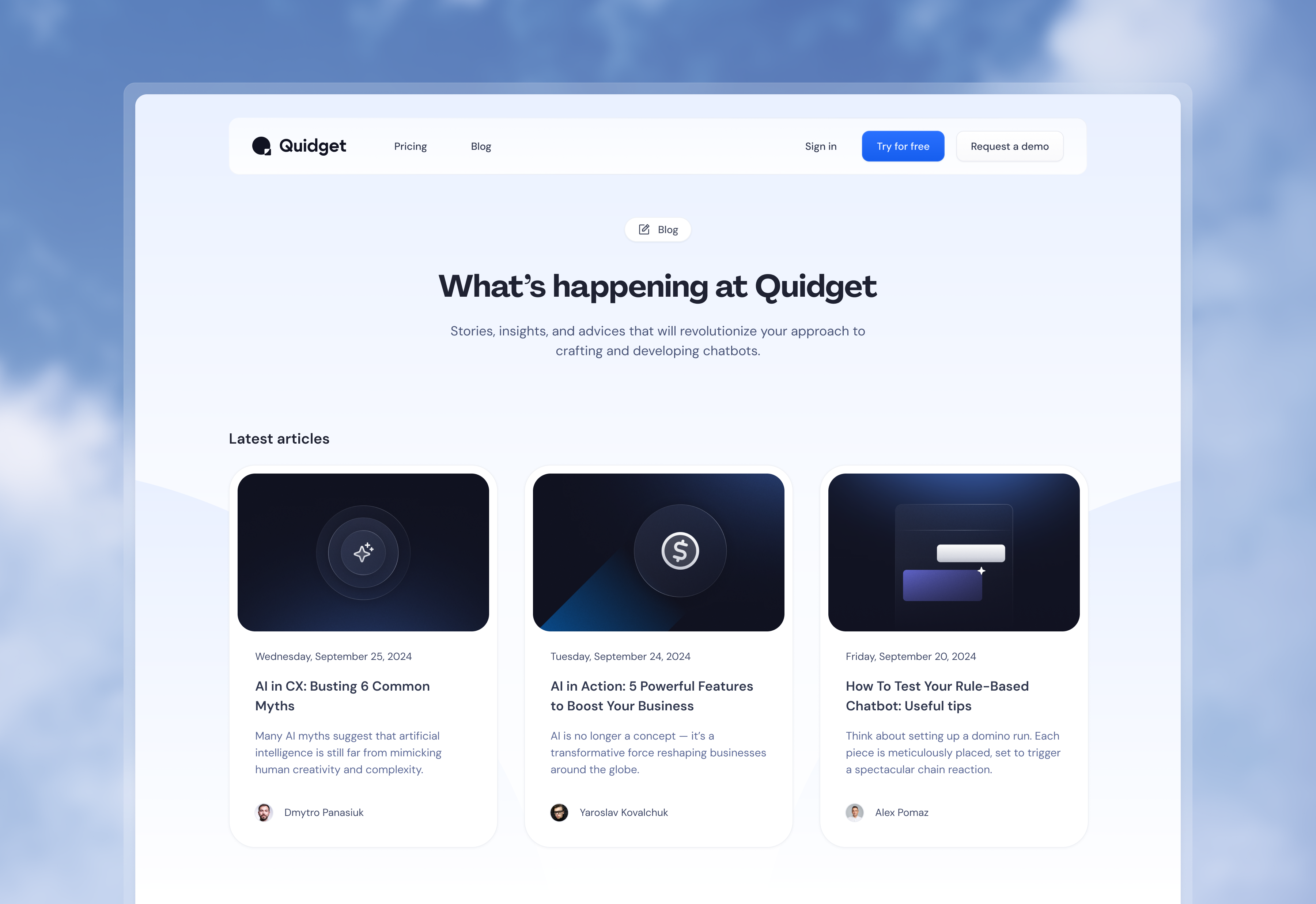 Quidget blog